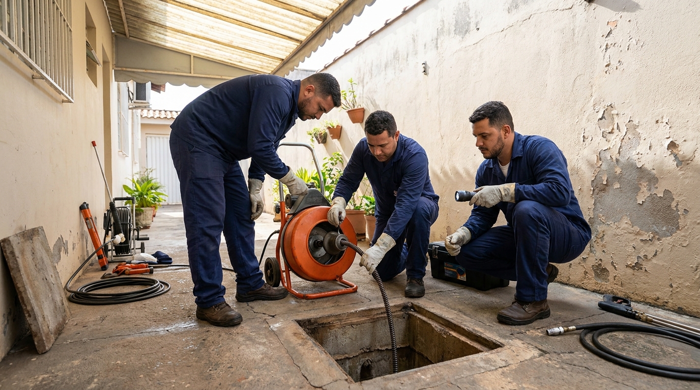 Desentupimento de esgoto com hidrojateamento em Ipatinga‑MG